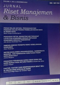 Jurnal Riset Manajemen & Biasnis Volume 7 No 2