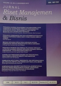 Jurnal Riset Manajemen & Bisnis Volume 10 No 2