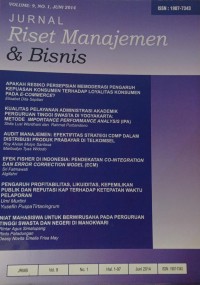 Jurnal Riset Manajemen & Bisnis Volume 9 No 1