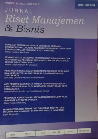 Jurnal Riset Manajemen & Bisnis Vol 14 No 1