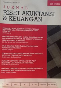 Jurnal Riset Akuntansi & Keuangan Volume 8 No 1
